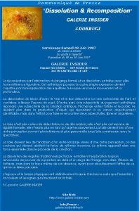 GALERIE INSIDER